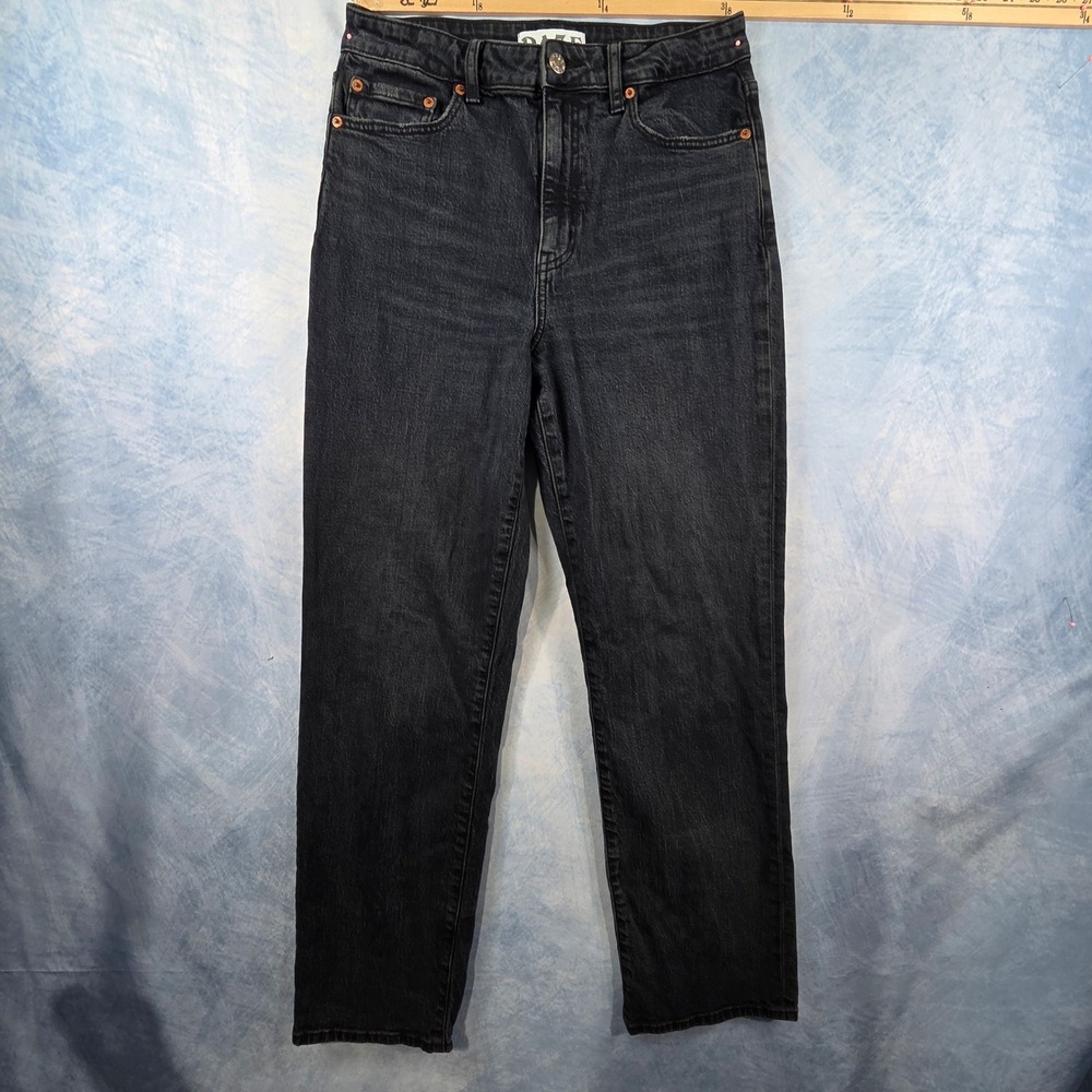 Daze Tough Love High Rise Straight Leg Jeans Washed Black 28 ALWAY
